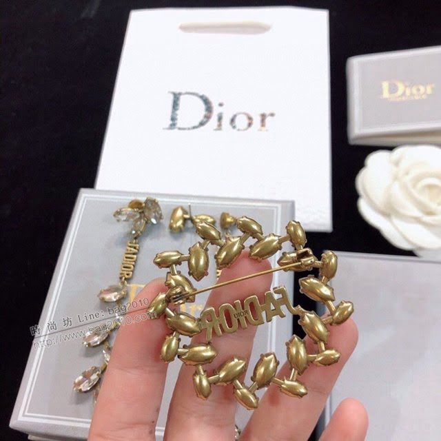 Dior飾品 迪奧經典熱銷款耳釘 DIOR馬眼系列鑽石元素髮夾 胸針  zgd1023